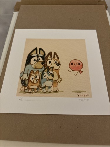 Scott C. Campbell - Bluey - Das Ballonspiel - Kunstdruck Keepy Uppy - Bild 1 von 2