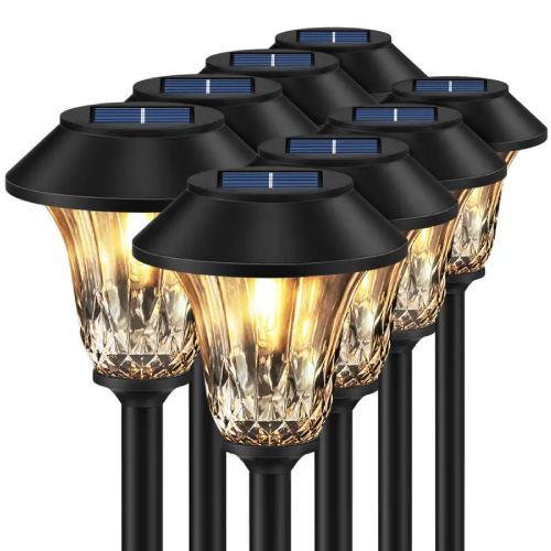 Solar Pathway Lights Warm Bright White LED Outdoor Lawn Patio Yard Garden 8 Pack - Picture 10 of 24