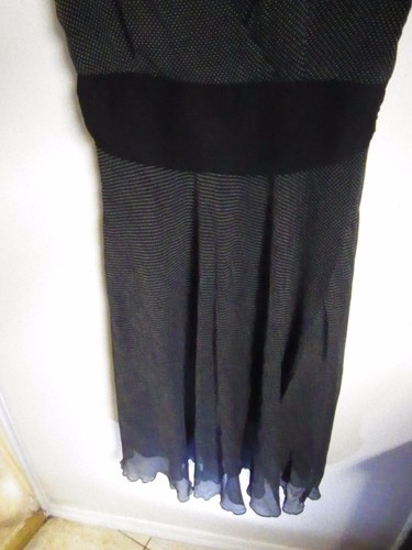 B MOSS DAMENGRÖSSE 6 SCHWARZ GEPUNKTET KARRIEREKLEIDUNG DURCHSICHTIG KLEID AUSGESTELLT SCHLEIFE COOL - Bild 7 von 10