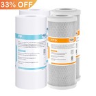 4 Pack 10"x4.5" Activated CTO Carbon Block Sediment Water Filter Whole House Set