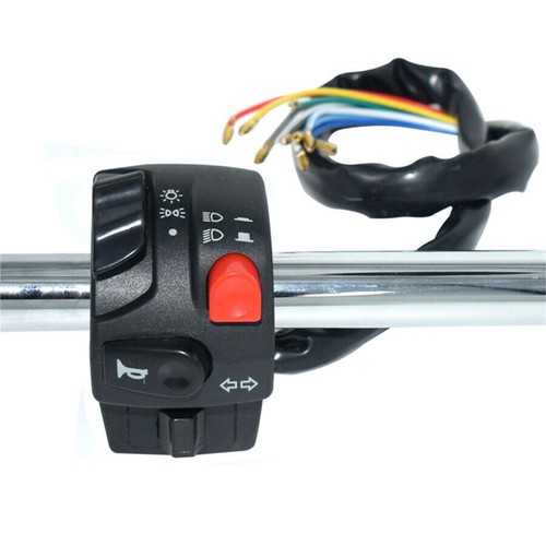 7/8" Motorcycle Handlebar Switch Assembly Headlight Fog Light Push Button Switch - Foto 5 di 11