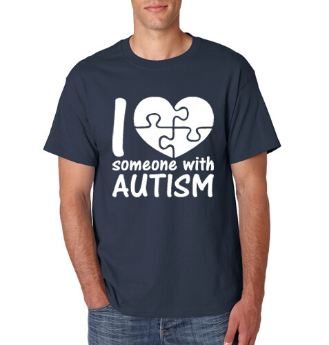 I LOVE SOMEONE WITH AUTISM T-Shirt Autistic Awareness Parent on S-6XL Tee - Picture 9 of 14