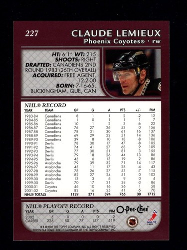 2002-03 O-Pee-Chee OPC Factory Set Base Hockey Cards Gold Foil 201-330 You Pick - Picture 53 of 239