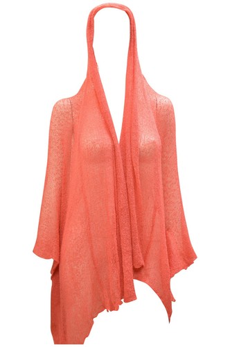 BOHO KNIT SHRUG CROCHET MESH HOOD CARDIGAN CHIC FRONT KNOT WRAP TOP ONE SIZE - Picture 15 of 66