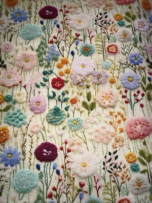 Vintage Blumenstoff 45'' breit 100% Baumwolle