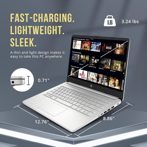 Stream 14" HD BrightView Laptop, Intel Celeron N4120, 16GB RAM, 288GB Storage - Picture 7 of 8