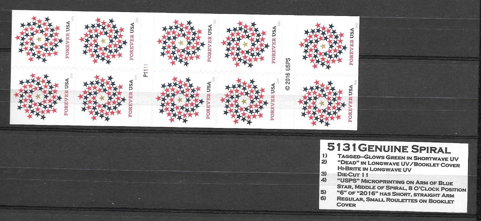 2016 Patriotic Spiral #5131a(CF1) +(CF3) Convertible Bklts of 10 + Normal Bklt. - Image 2 of 4