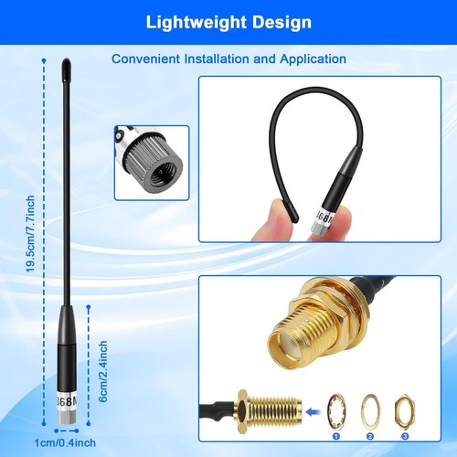 868 MHz Lora Antenne 10dBi pour Meshtastic Lora Long Range Soft Whip-Antenne ... - Photo 7/7
