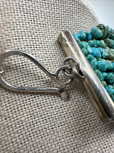 Jay King 10 Strand Natural Turquoise Sterling Silver Waterfall Necklace 195g - Picture 7 of 7