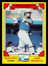 1982 Topps Drake's Big Hitters #24 John Mayberry Toronto Blue Jays Baseball Card