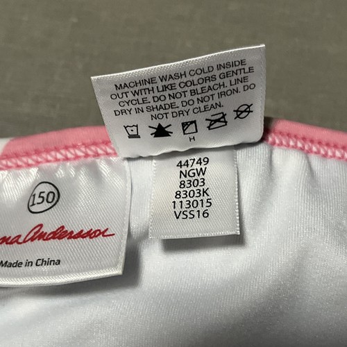 Hanna Andersson Girls Swim Tankini Set Blue White Ruffles Pink Sz 150 Worn Once - Picture 8 of 12