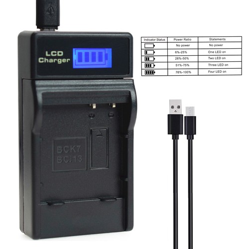 Battery or LCD Charger for Panasonic DMW-BCK7 DMW-BCK7E DMW-BCK7PP DMC-FH27 FH6 - Picture 35 of 44