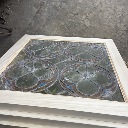 SG4889 Drei verfügbare Preise je antike Stainglas Fenster 23,5 x 24 - Bild 8 von 9