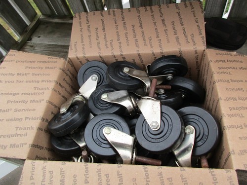 NOS 3" USA MADE SWIVEL WHEELS/FAULTLESS BRAND/CART/STAND/PROJECTS/FURNITURE/RACK - Picture 5 of 5