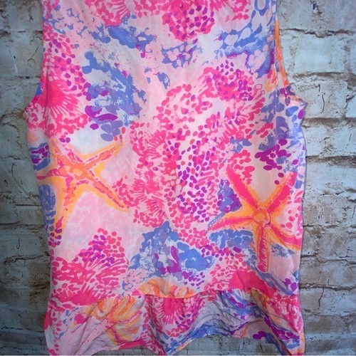 Lilly Pulitzer Kerry Seide ärmellose Bluse Tank in Pink Paradise Größe Medium - Bild 4 von 12