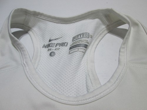 Nike Youth Girls Sport Top Size S White Wireless Unlined Racerback Pullover Logo - Picture 4 of 6