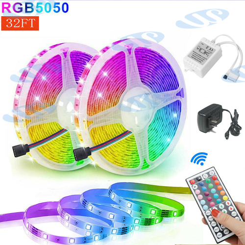 Waterproof 5050 RGB LED SMD Strip Light Remote Fairy Lights Room TV Party Bar - Picture 1 of 12