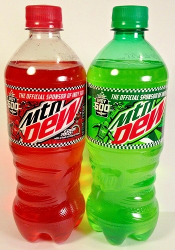 Indy Indianapolis 500 Mountain Dew And Mountain Dew Code Red Bottles 21 Ebay