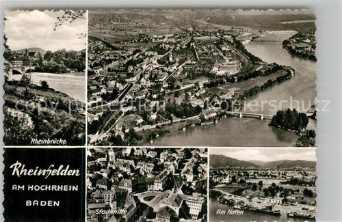 42946209 Rheinfelden Baden Fliegeraufnahme Hafen Rheinbruecke Rheinfelden (Baden