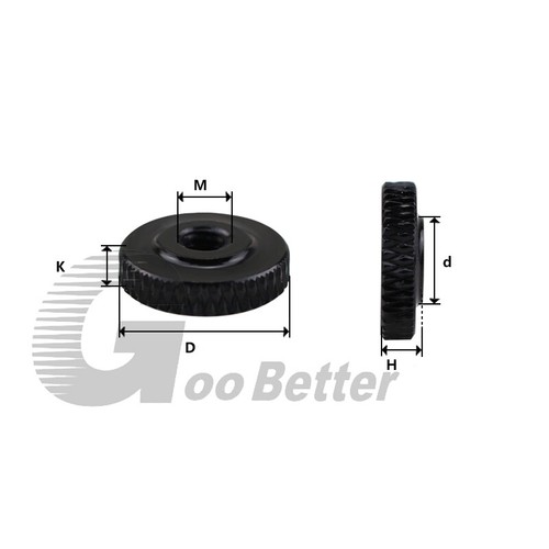 M3 M4 M5 M6 M8 M10 Rändel Muttern Aluminium Daumenmuttern Durchloch Flach Dünn - Picture 9 of 14