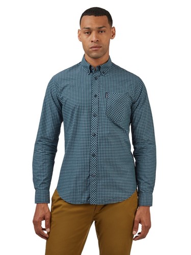 Ben Sherman Mens Gingham Check Shirt, Button-Down Collar, Long Sleeves, Regular - Picture 8 of 46