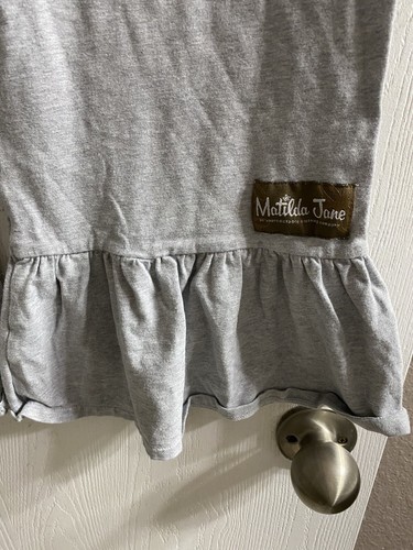 Matilda Jane Grey Ruffle Leggings Pants Girls Sz 14 - Picture 2 of 4