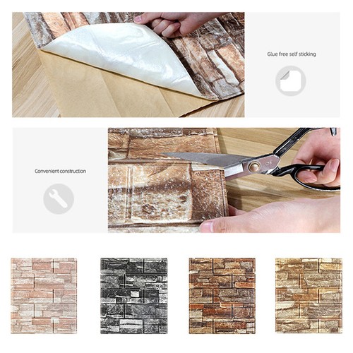 10 piezas pegatinas de pared de ladrillo de azulejos 3D autoadhesivas panel de espuma impermeable - Imagen 6 de 21