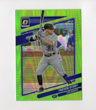 2021 Donruss Optic Baseball Trevor Story #111 Lime Green Prizm Colorado Rockies 