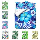 Tropical Flower Monstera Banana Leaf Bedding Duvet Quilt Cover Set Holiday Gift