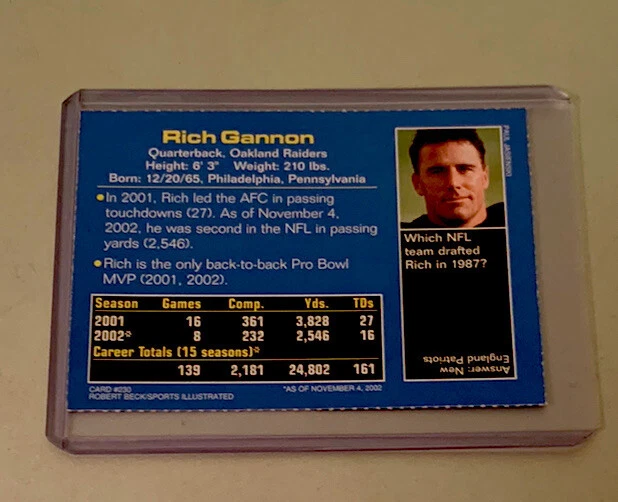 Rich Gannon Rare Oakland Raiders 2003 NFL Sports Illustrated for Kids SI NM+ - Image 2 of 2