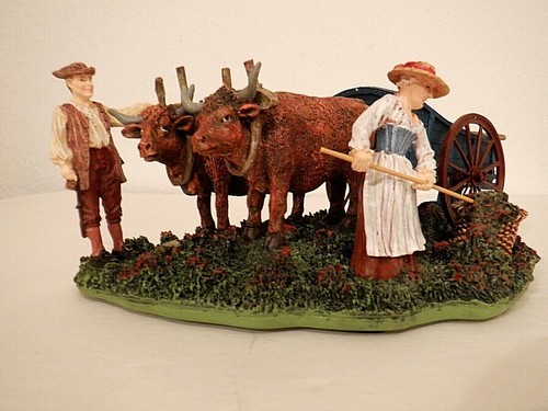 Lang & Wise Colonial Williamsburg Collection Working Field with Oxen  1997 NEW - Bild 1 von 8
