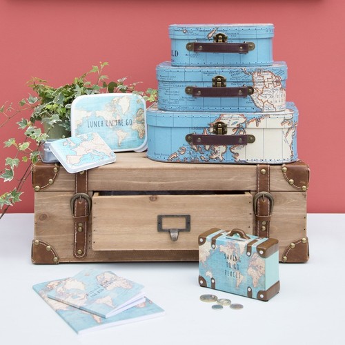 Vintage Map Money Bank-Saving To Go Places Sass & Belle - Bild 3 von 8