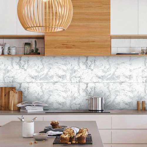 16x PVC Marble Tiles Sticker Wall Tiles Stick on Backsplash for Kitchen Bathroom - Picture 9 of 14