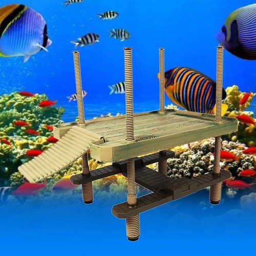 Turtle Pier Basking Platform Aquarium Fish Tank Reptile Floating Dock Pier Decor - Picture 4 of 16