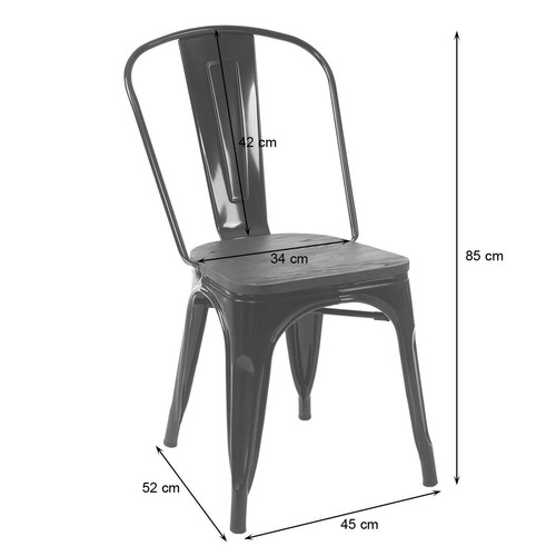 4er-Set Stuhl HWC-A73, Bistrostuhl, Holz-Sitz Metall Industriedesign stapelbar - Bild 2 von 15