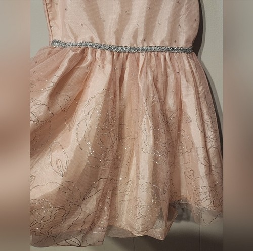 Sweet Heart Rose Dress 6X Girl's Party Pink Tulle Floral Metallic Jeweled B126 - Picture 2 of 5