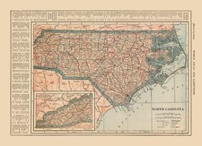 Historic State Map - North Carolina - Reynold 1921 - 31.67 x 23