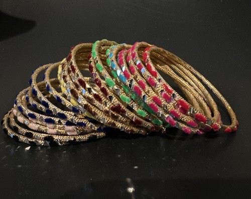 bangles for Girls indian For Parties weddings, special occasions, set of 20 mult - Picture 1 of 4