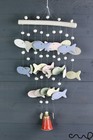 Ceramic Hanging Wind chime Mixed Colour Fish Garden Hanging Ornament Gift M34R
