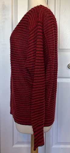 Free People Hummel rot gestreift V-Ausschnitt Leinen Wolle Pullover MEDIUM weich Herbst - Bild 4 von 9