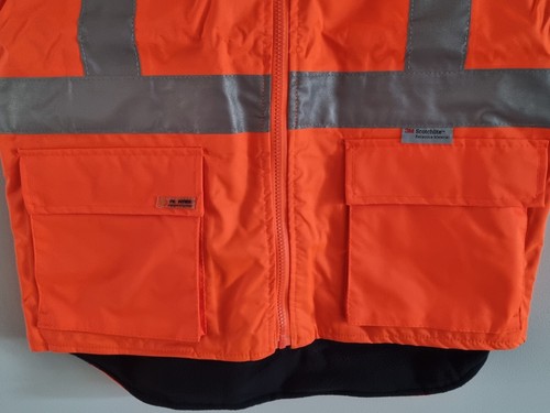 FRONTIER Fleeced Lined Hi Vis Vest Jacket, Yellow or Orange, Various Sizes, Ref - Picture 3 of 10