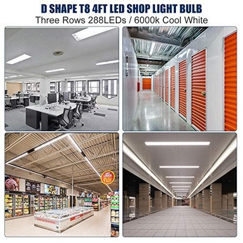 SHOPLED 4FT LED Tube Lights 36W (Equivalent 95W) 4680LM 6000K Type A+B D-Shap... - Picture 8 of 8