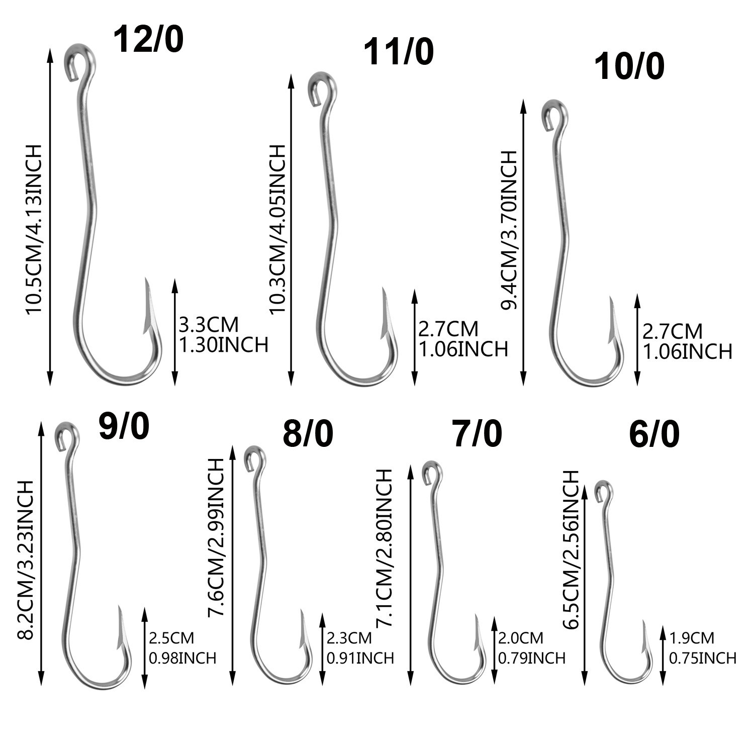 50Pcs 31022 Eel Hook Stainless Steel Kirbed Bent Shank Jig Worm Hooks 6