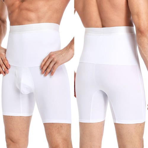 Men's Body Shaper Boxer Brief Shorts Tummy Control High Waist Shapewear Leg Trim - Picture 15 of 20