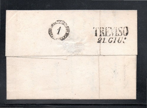 Lombardo et Veneta 1854 old stamp (Michel 3) used on cover Vicenza to Trevisio - Picture 2 of 3