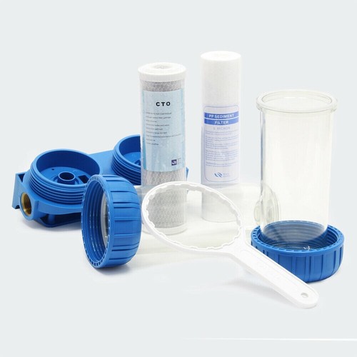 FILTERBEHÄLTER WASSERAUFBEREITER AKTIVKOHLE UND VERUNREINIGUNGEN 3/4 MIT HALTERUNG - Bild 4 von 5