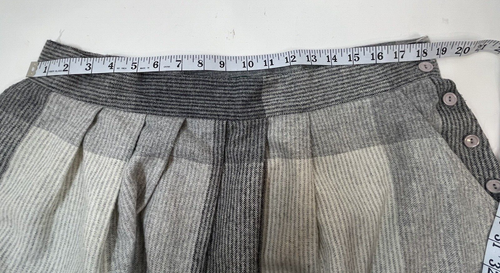 VTG Emerald Isle gray plaid pleated buttons wool skirt size 38 plus Academia - Picture 4 of 10