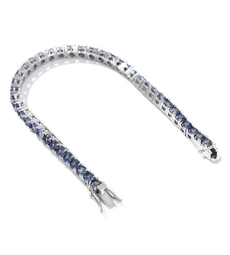 Blaues MOISSANIT Tennisarmband 925 Sterlingsilber D/VVS1 Bestandenstester - ALLE GRÖßEN - Bild 5 von 20