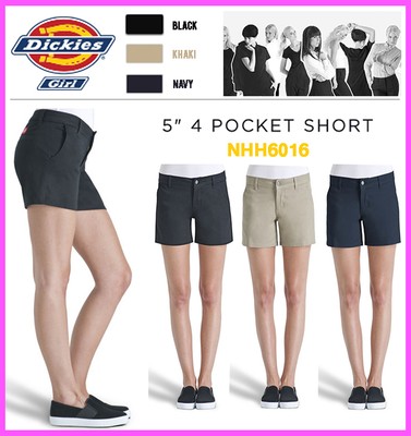 Dickies Girl Stretch Bull 5/" Short NHH6016 Black 0-1-3-5-7-9-11-13-15