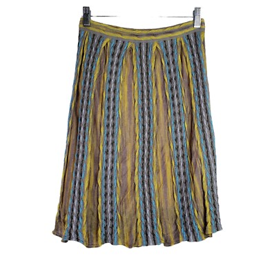 M Missoni Skirt A-Line Pull On Stretch Multi Colored Knee